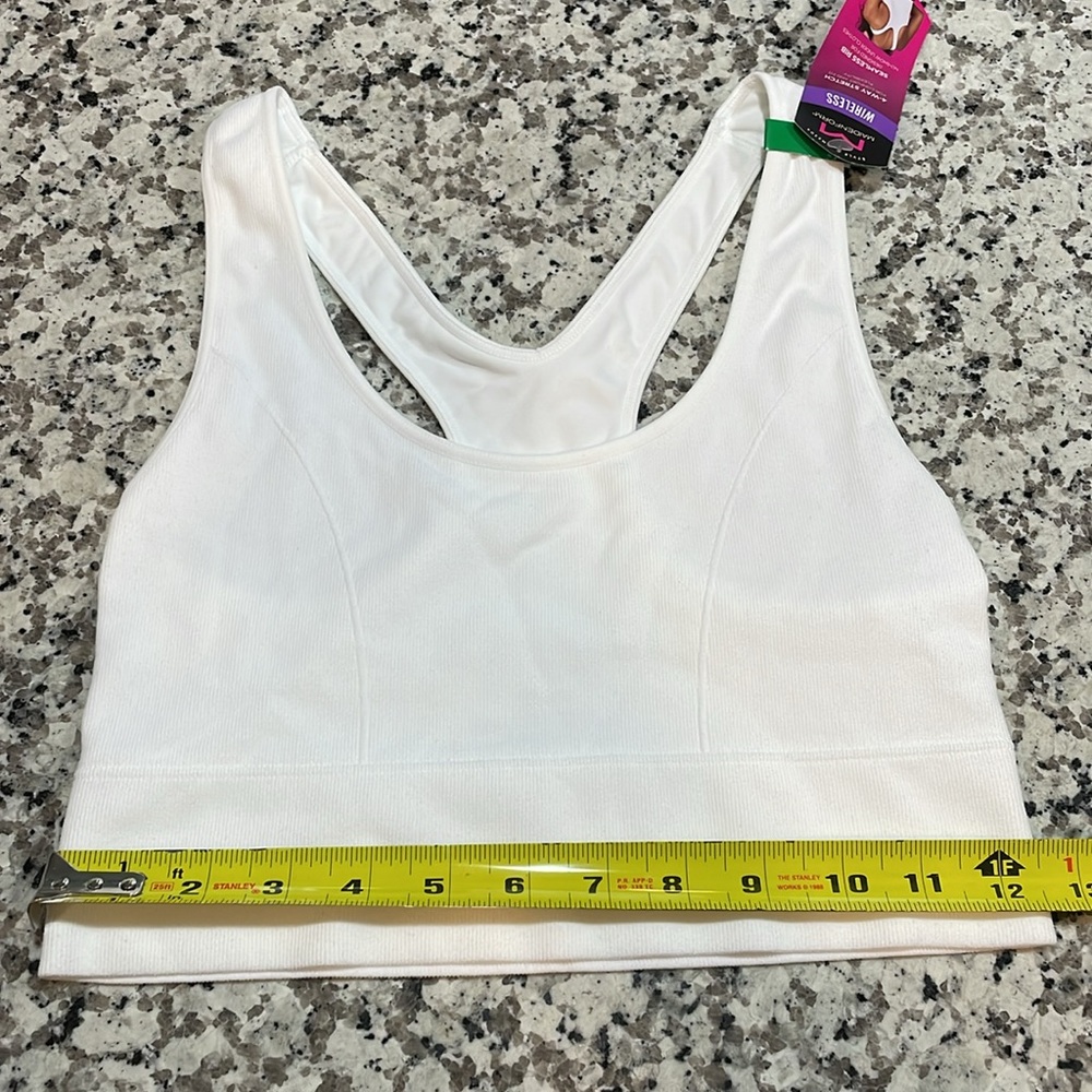 Maidenform L wireless feel good seamless white crop bra top bralette - Picture 10 of 12